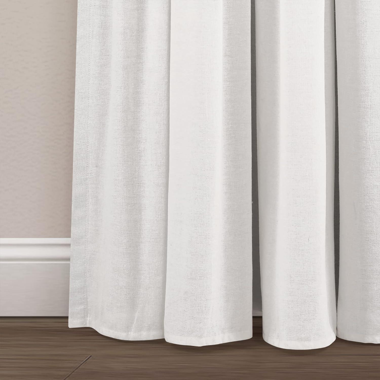 Linen Button Cotton Blend Blackout Curtain Panel