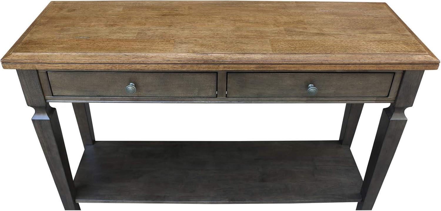 Vista Solid Wood Console/Sofa Table in Hickory/Washed Coal