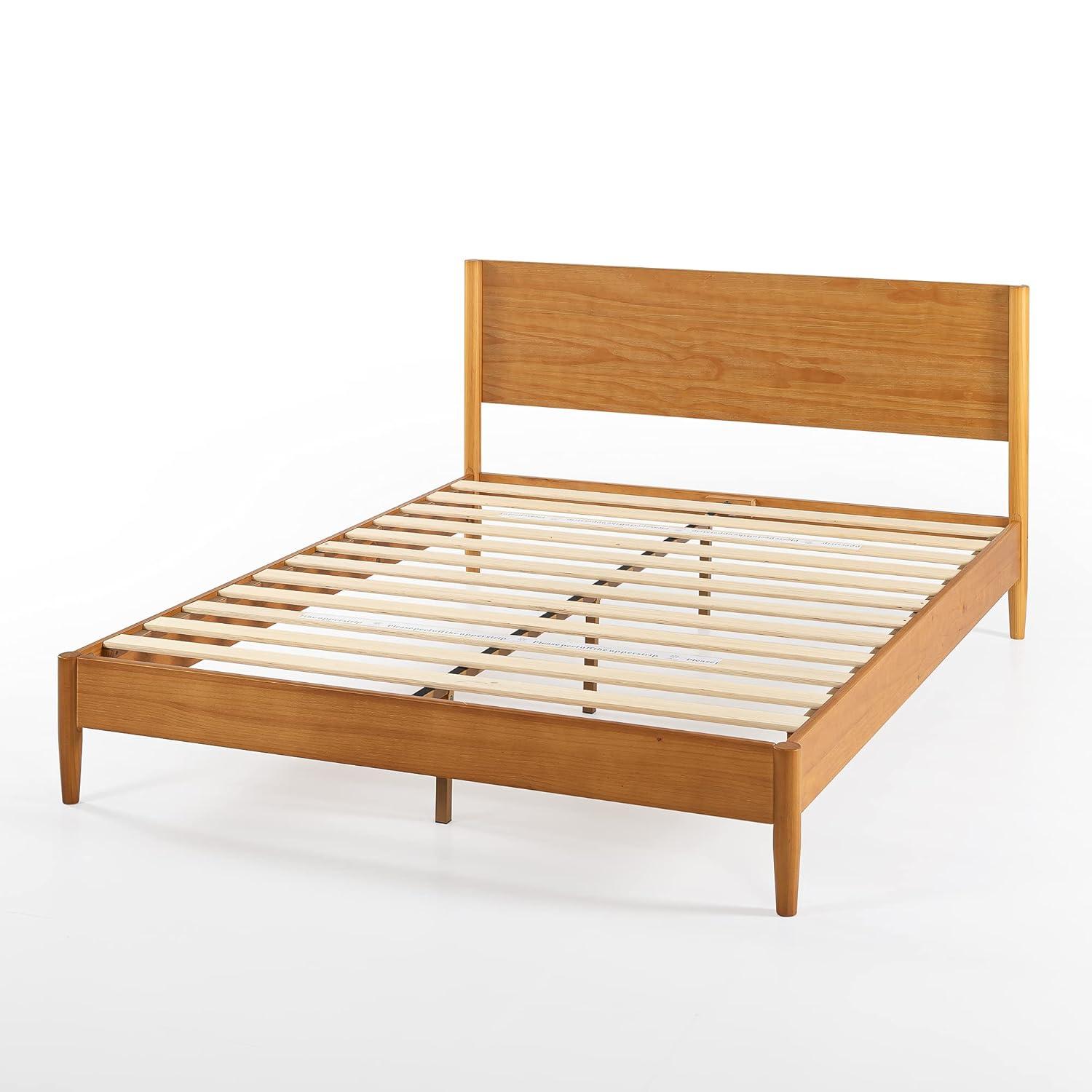 Zinus Allen 35” Mid Century Wood Platform Bed Frame, King