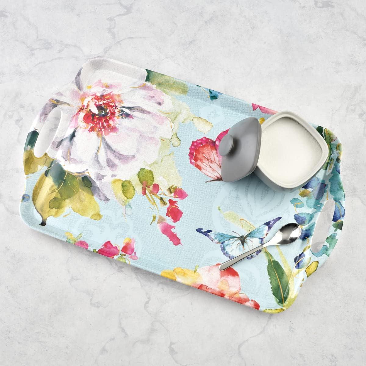 Colorful Breeze Multicolor Melamine Handled Serving Tray