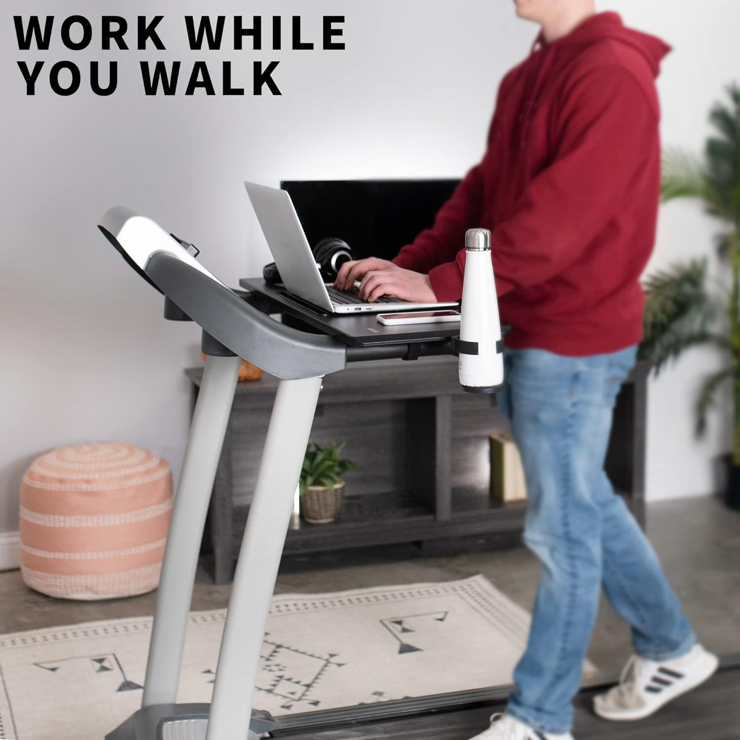 VIVO Universal Laptop Treadmill Desk Attachment with Cupholder and Tech Slot