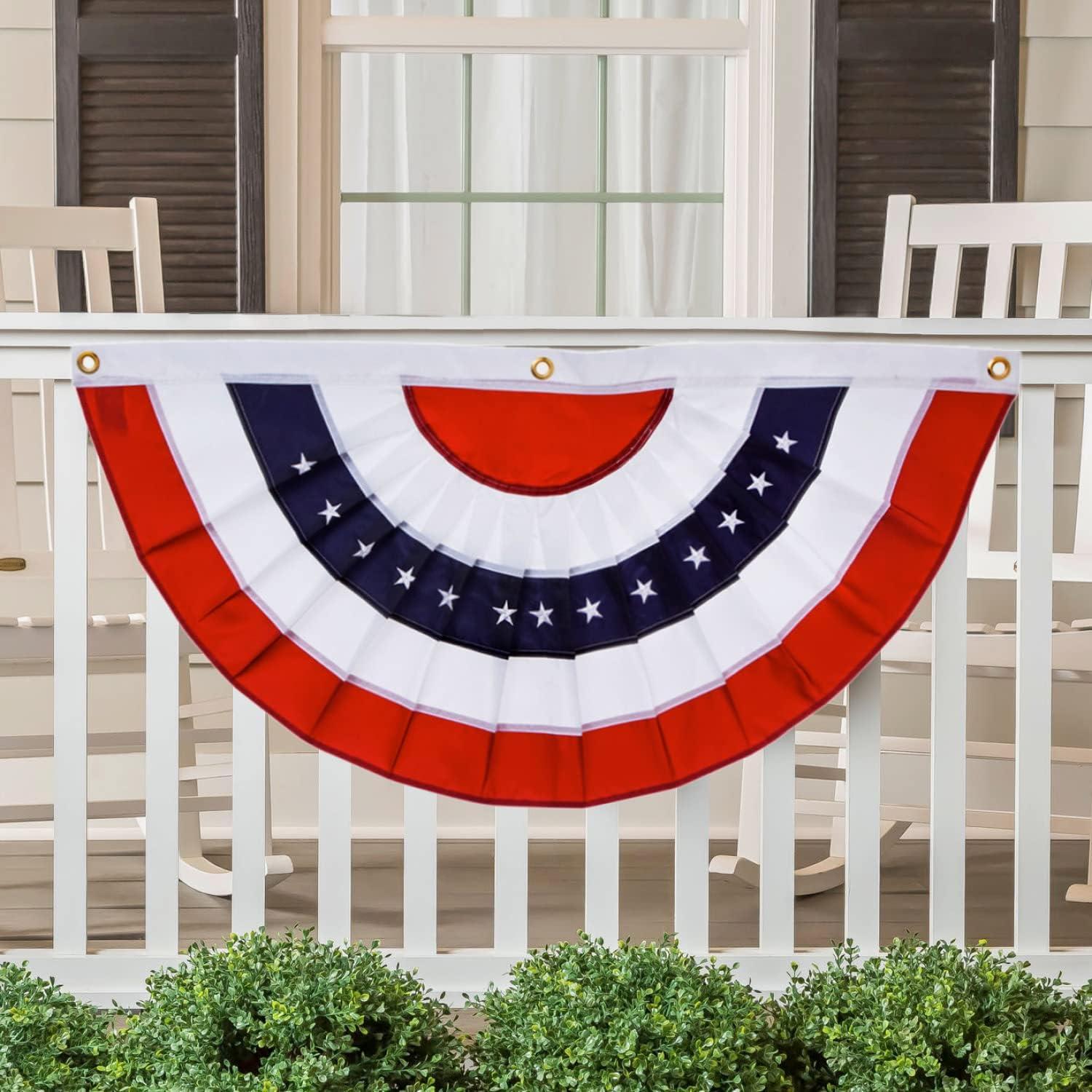 Double Sided 18'' H x 12'' W Polyester Independence Day Bunting