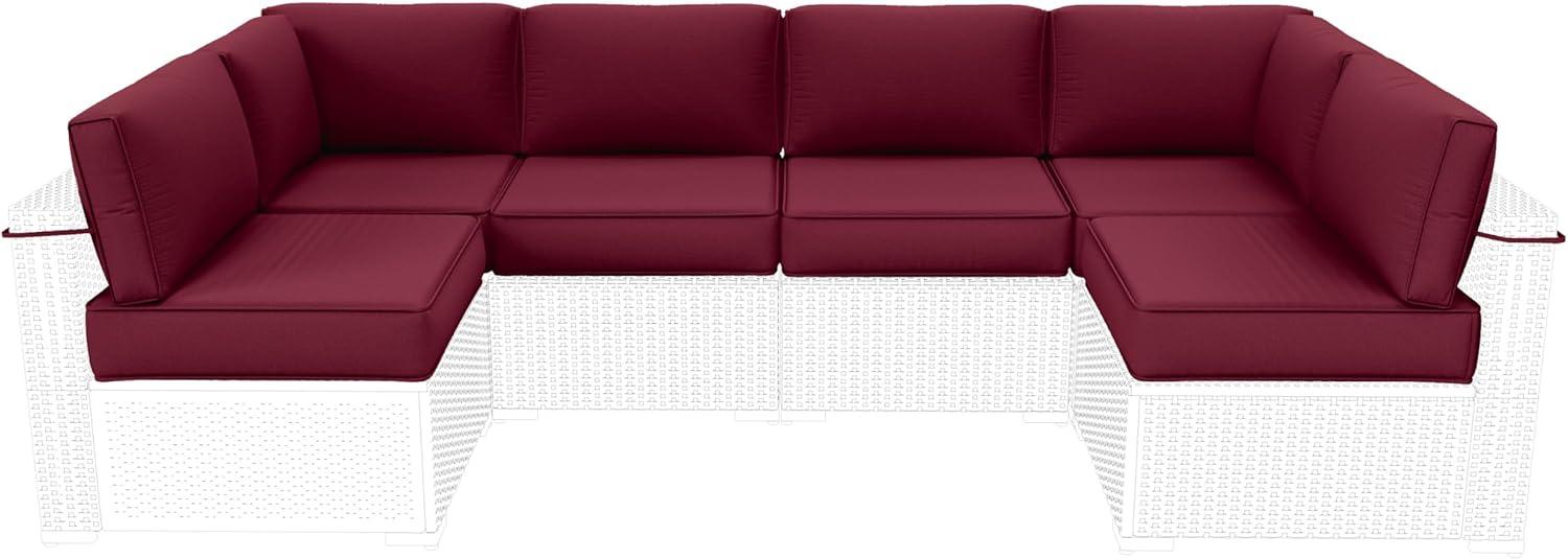 Kimunuk 14 Piece Outdoor Furniture Replacement Cushions, 5" Foam Foam High-Density, Fits 6-Seat Sectional Rattan Conversation Set, Patio Water-Resistant Sofa Cushions, Light Grey