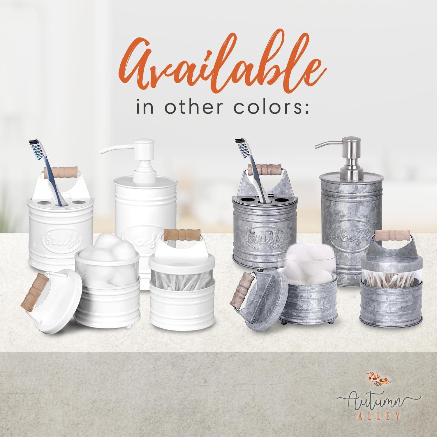 Autumn Alley Farmhouse 4-Piece Bathroom Accessories Set in Galvanized Black, Farmhouse Rustic Décor