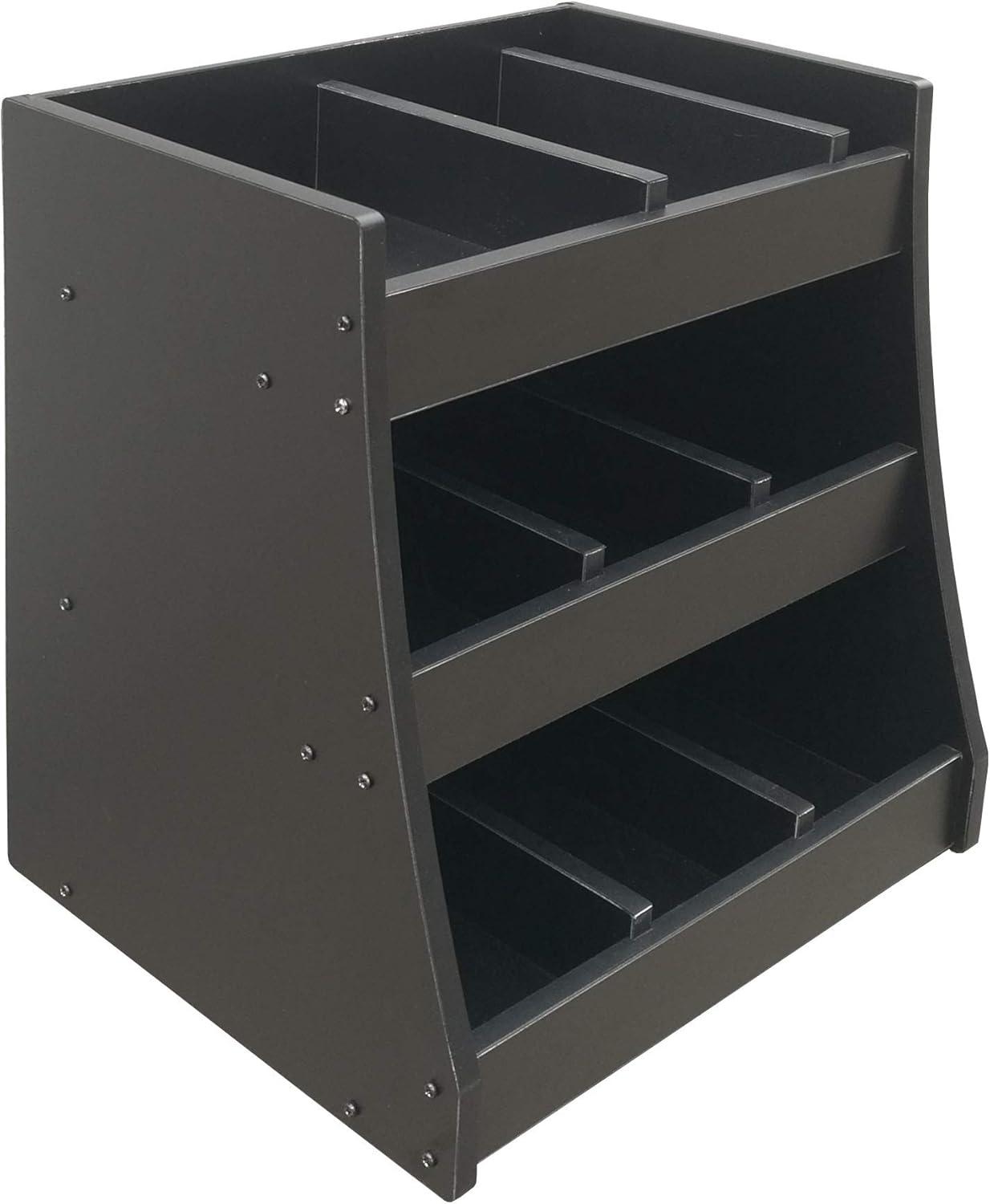 Black MDF 3-Shelf Adjustable Condiment Organizer