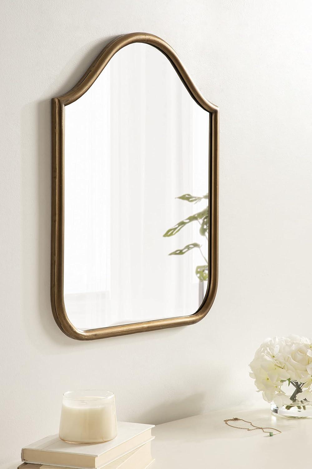 Kate and Laurel Fellows Metal Arch Mirror, 18x24, Gold