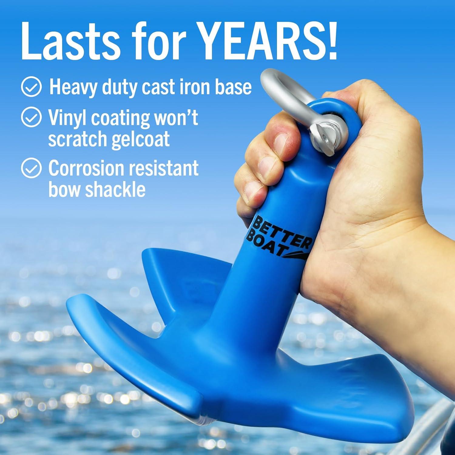 River Anchor 8lb Boat Anchor Mushroom Anchor 8 lb River Anchors for Boats Coated Anchor Marine Grade Pontoon or River Boats, Row Boat, Kayak, Jon Boat 8, 10 or 15 Foot Boat Anchors 12, 20 or 30 Pound