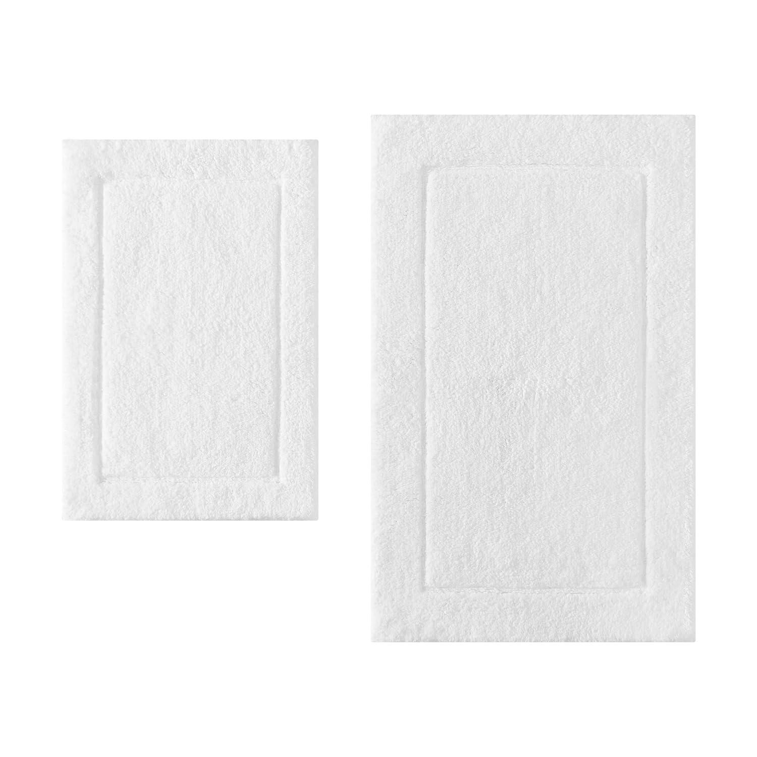 Calvin Klein - Bath Rug Set, Soft & Absorbent Cotton Bath Mats, Modern Bathroom Essentials (Essence White, 2-Piece)