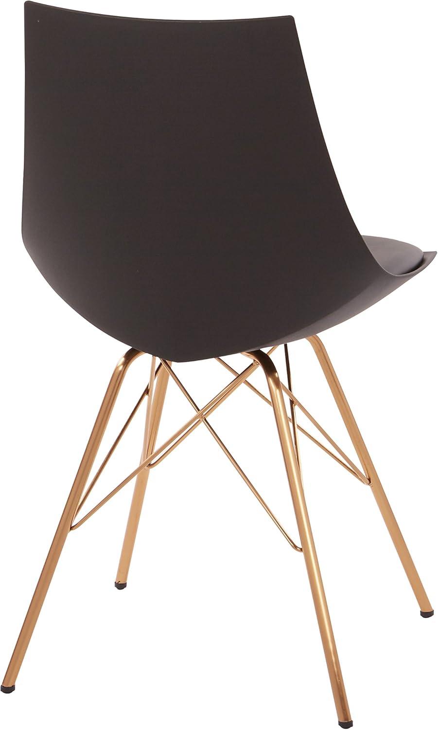 Oakley 18.5 in. Width Standard Black/Gold Faux Leather Guest Office Chair