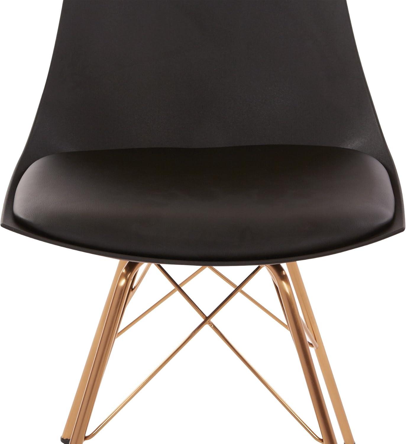 Oakley 18.5 in. Width Standard Black/Gold Faux Leather Guest Office Chair