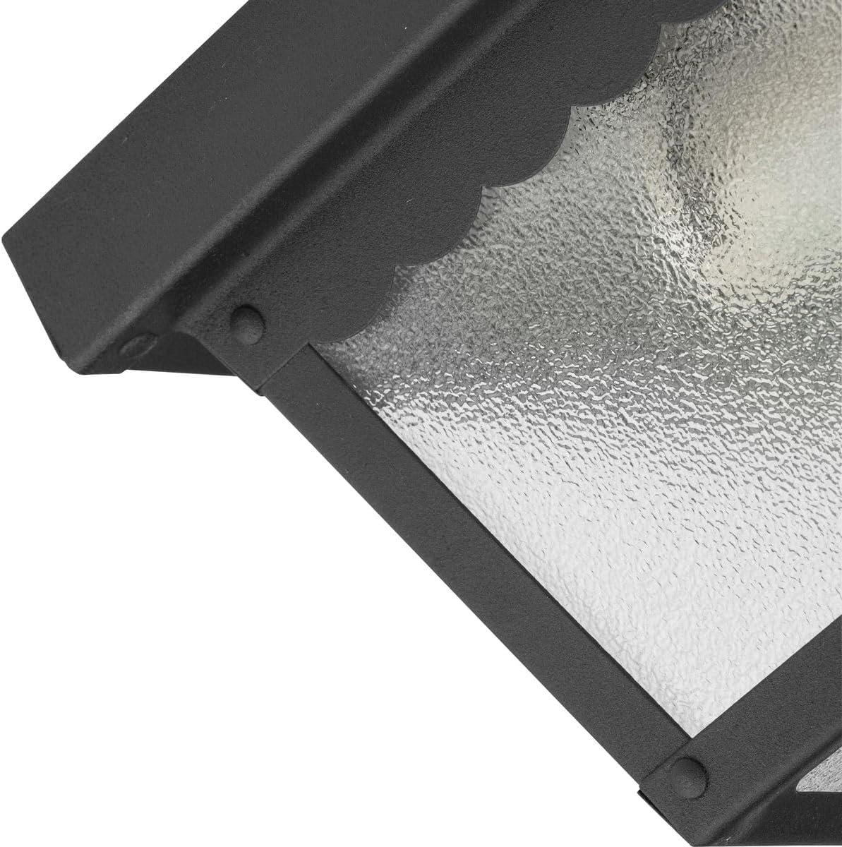 Progress Lighting, Recessed Collection, 2-Light Ceiling Mount, Matte Black, Textured Glass, Scalloped Edge