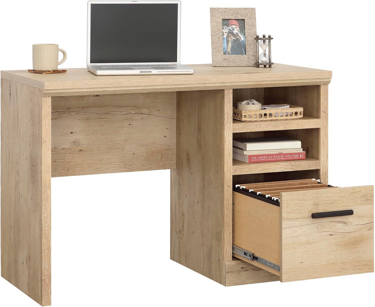 Prime Oak Writing Desk with Drawer and Filing Cabinet