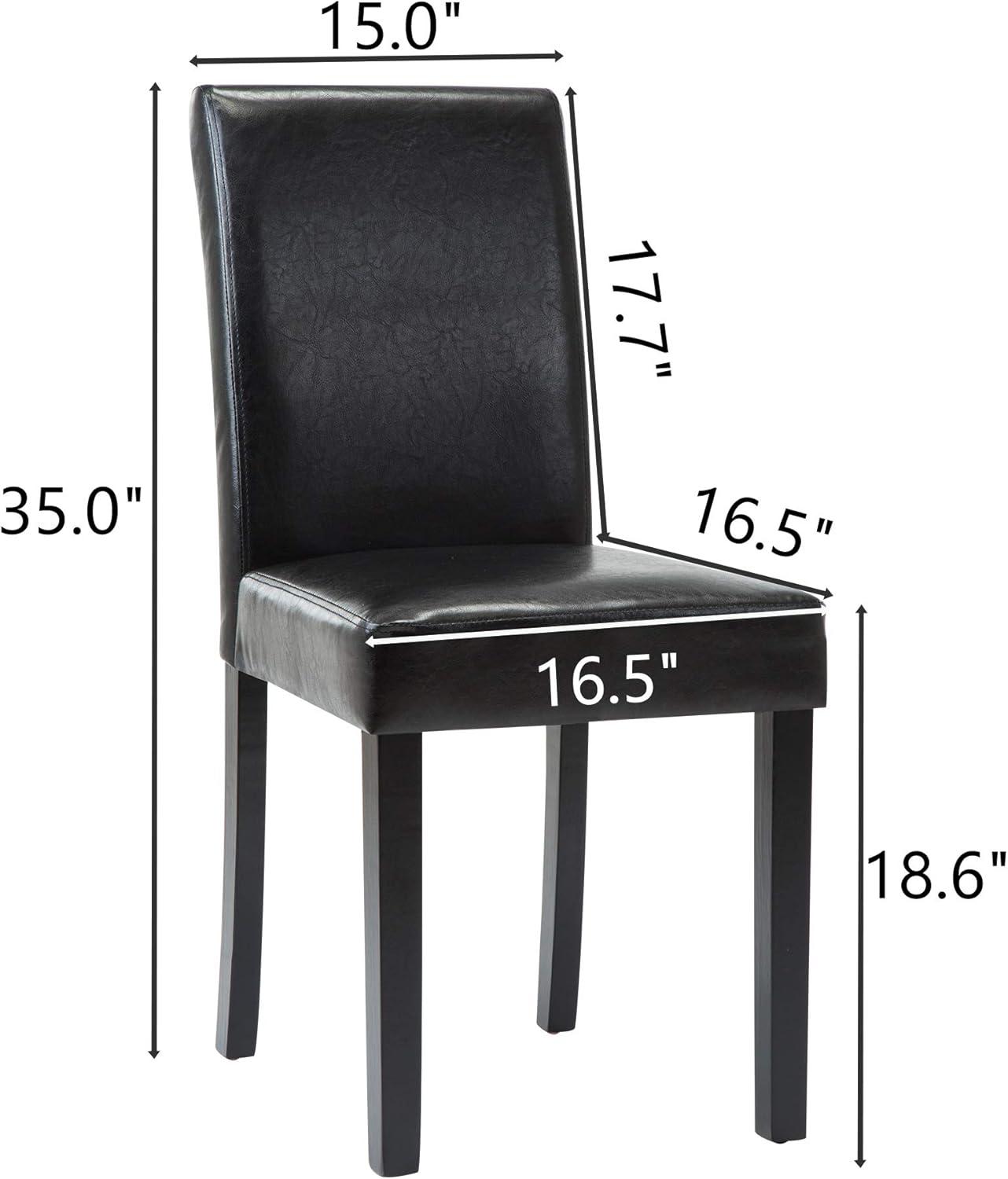 Tangkula Dining Chair Set of 4 w/ Acacia Wood Frame & Rubber Wood Legs Padded Backrest Black