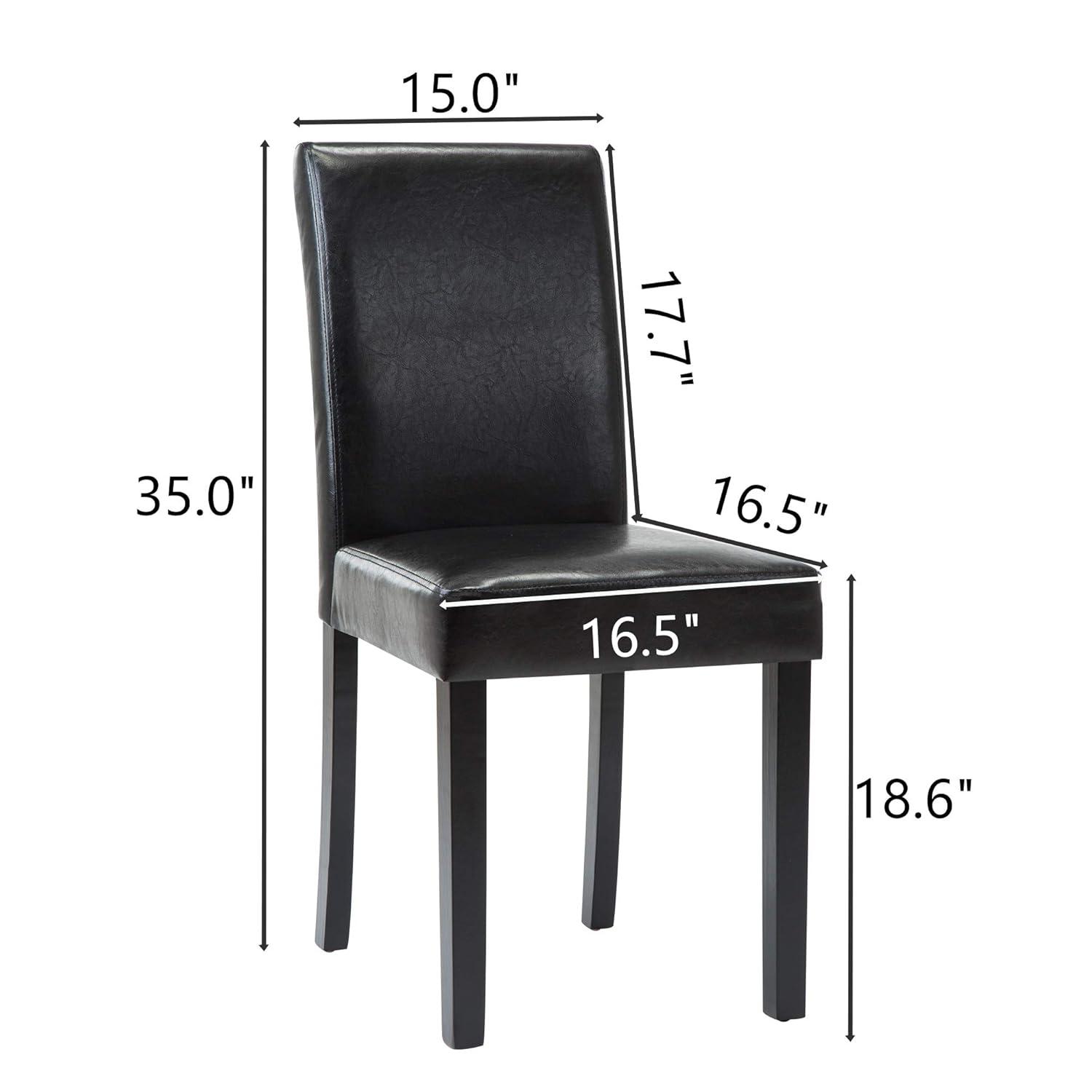 Tangkula Dining Chair Set of 4 w/ Acacia Wood Frame & Rubber Wood Legs Padded Backrest Black