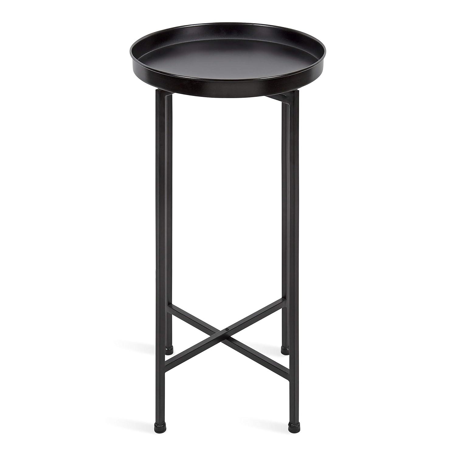 Kate and Laurel Celia Round Metal Tea Table, 14x14x25.75, Gold