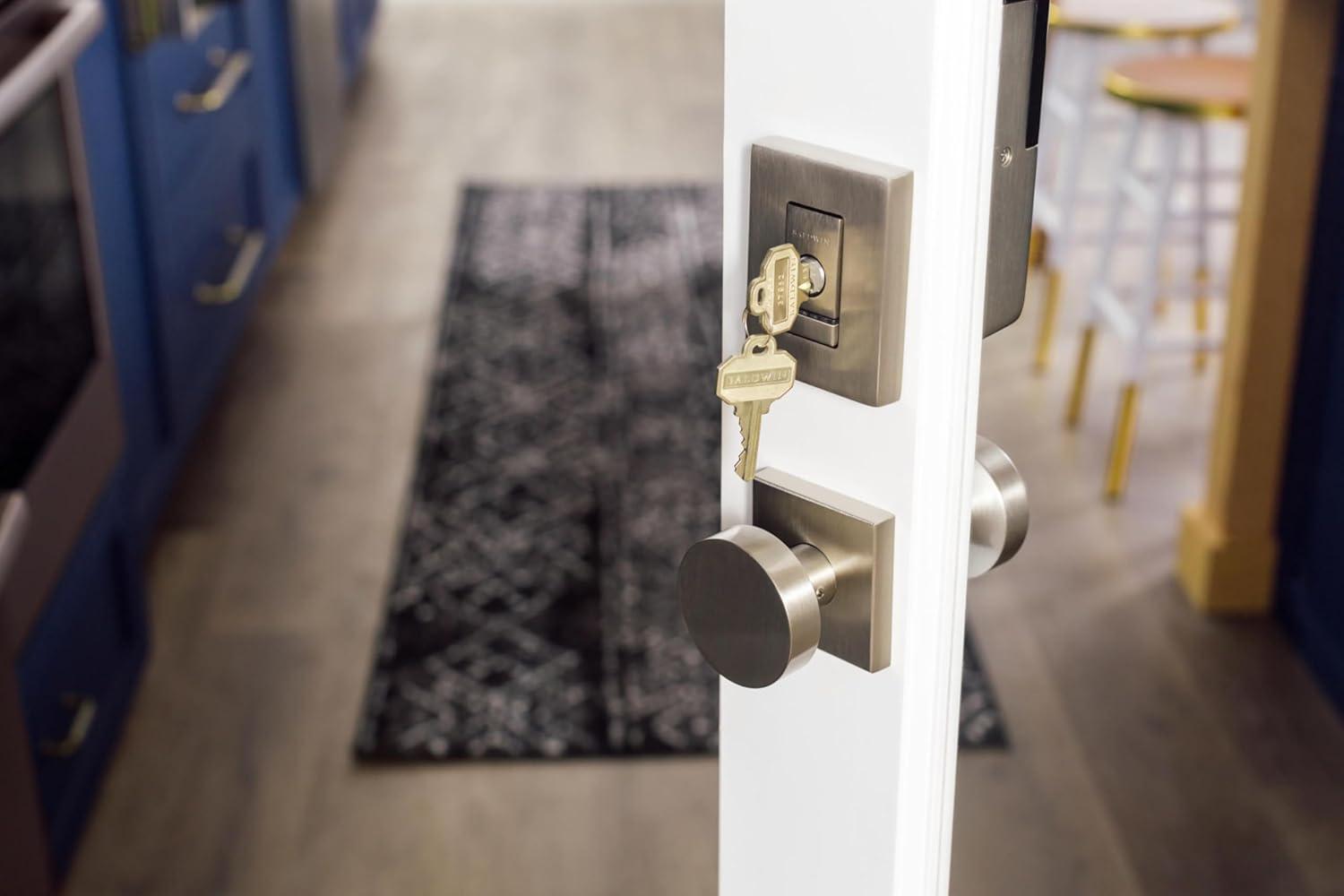 Contemporary Passage Door Knob with Contemporary Square Rose