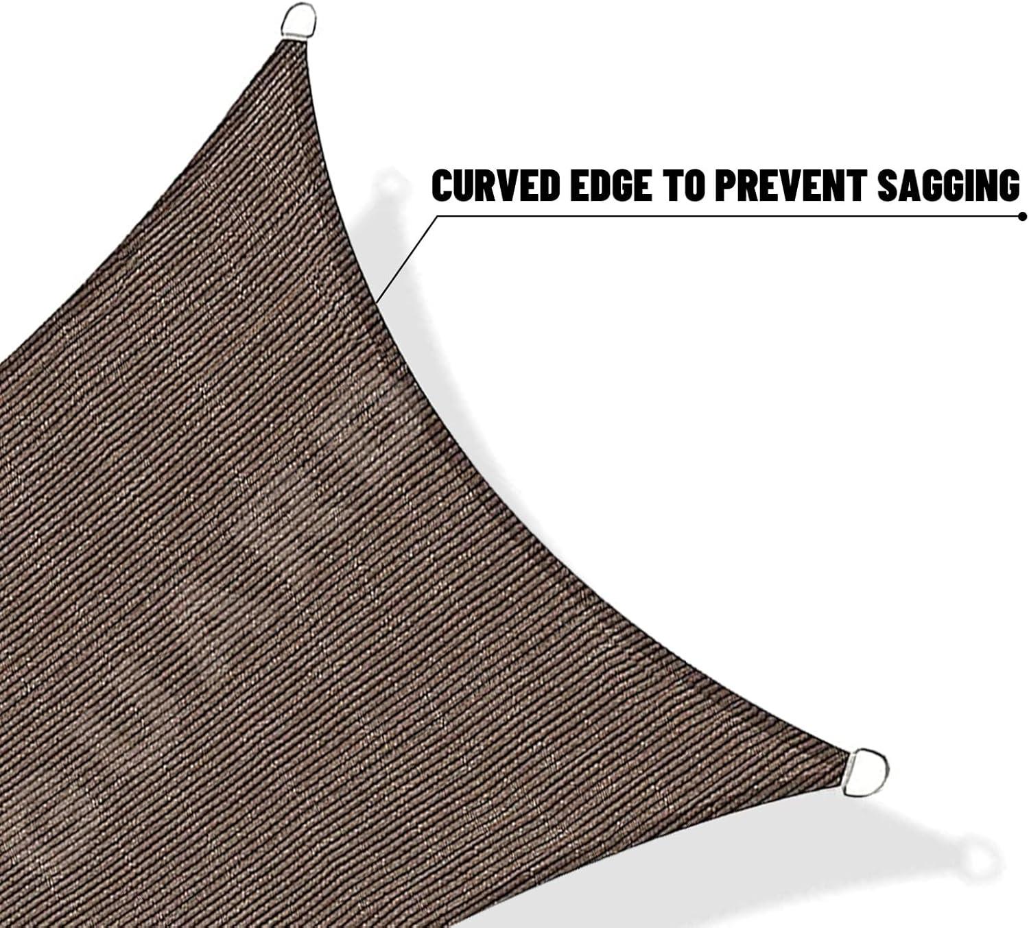 SUNNY GUARD Sun Shade Sail 10/12/16.5/20FT Triangle UV Block Sunshade Canopy for Outdoor, 16.5'x16.5'x16.5' Cream