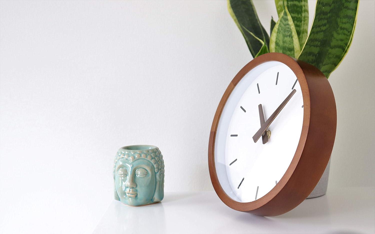 Driini 9" Modern Beech Wood Analog Wall Clock