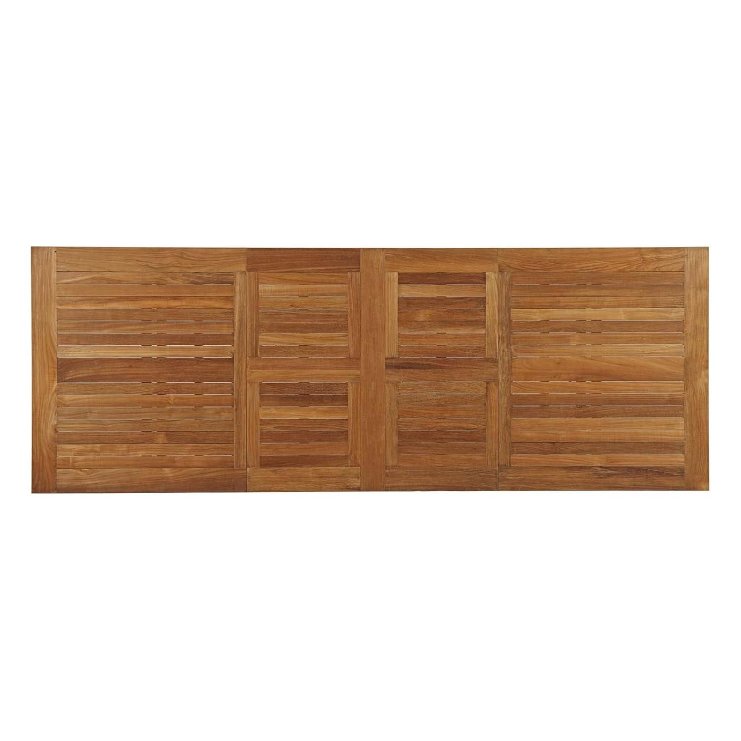 Marina Natural Teak Wood Extendable Outdoor Dining Table