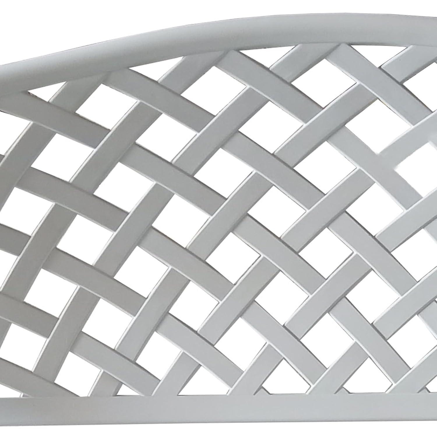 Oakland Living Outdoor Aluminum Modern Black Bronze Grey White Patio Bench Loveseat White
