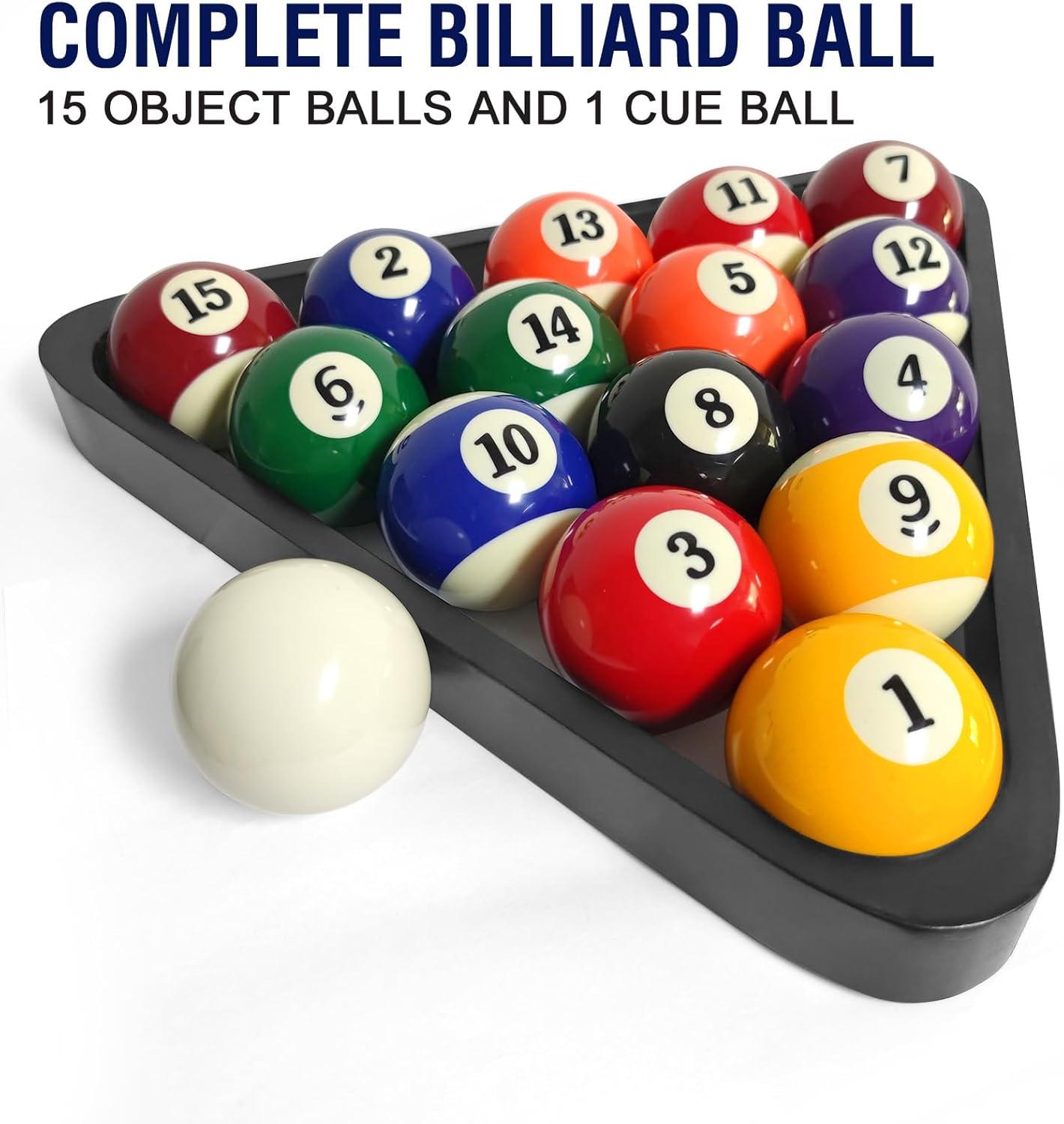 GSE Professional Billiards Pool Balls Set – 2-1/4" Regulation Size, Standard 16 Pool Balls, Art Numbered Design