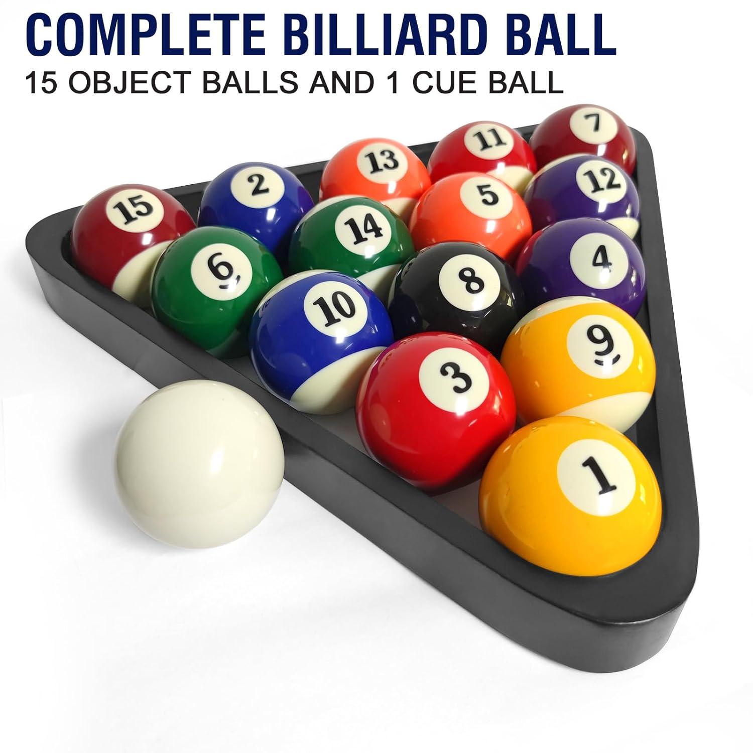GSE Professional Billiards Pool Balls Set – 2-1/4" Regulation Size, Standard 16 Pool Balls, Art Numbered Design