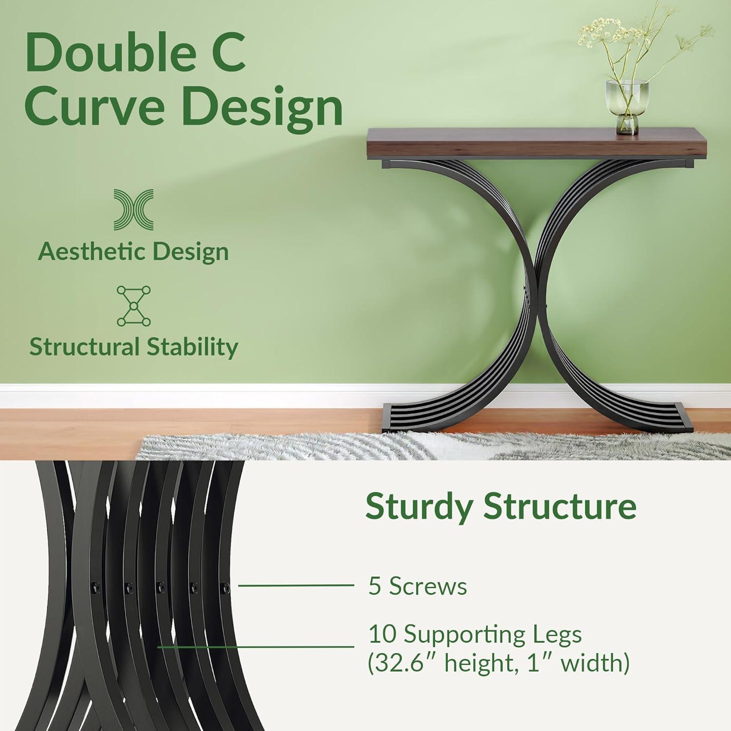 Console Table - Entryway Table for Living Room, Modern Sofa Accent Table with White Faux Marble Top