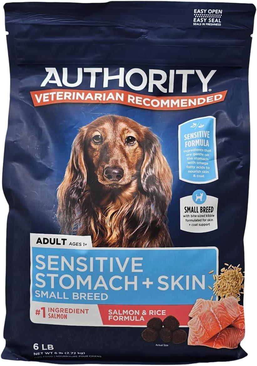 Authority Small Breed Adult Sensitive Stomach and Skin Salmon and Rice Dry Dog Food, 6 Pound Bag