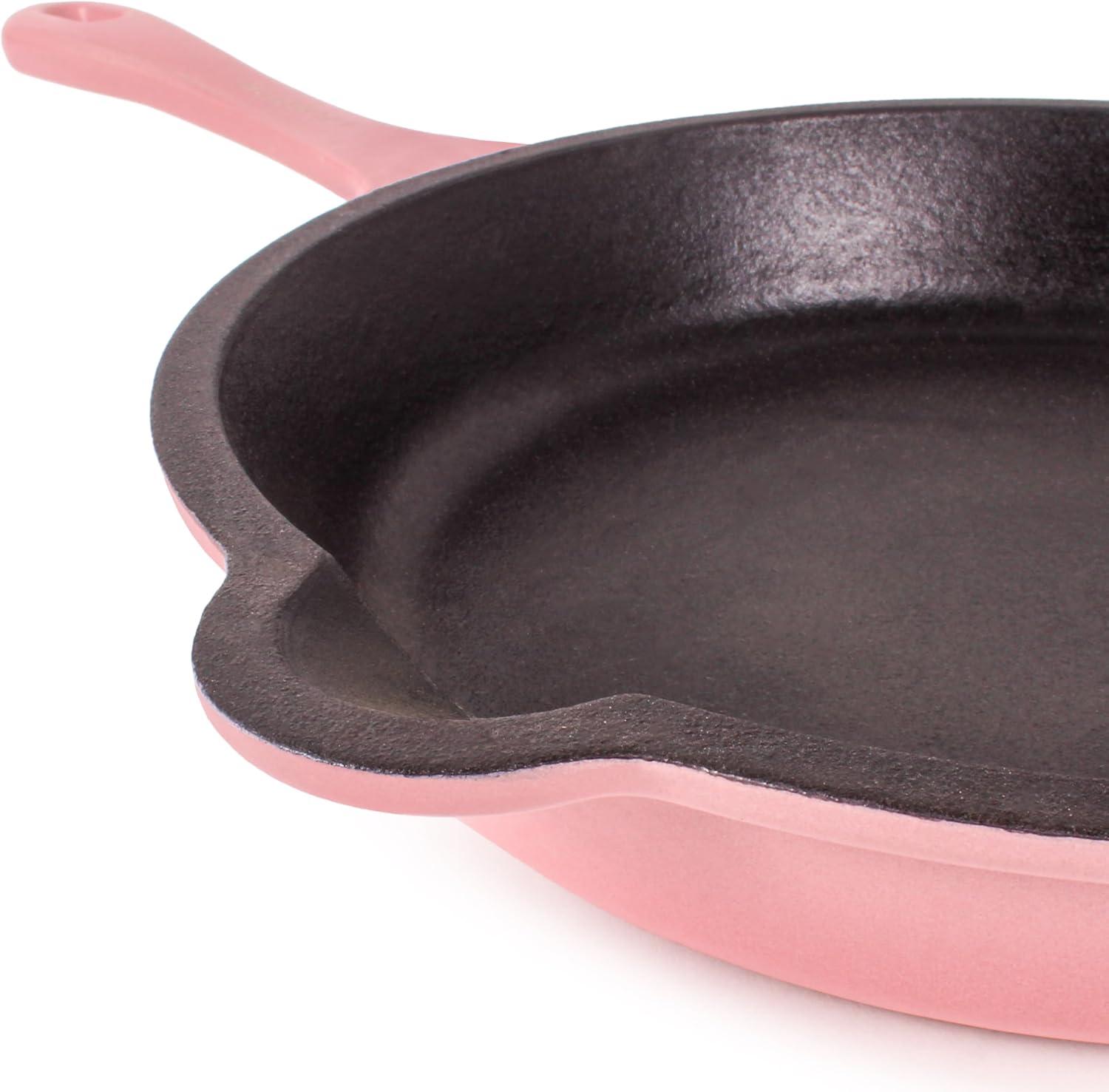 BergHOFF Neo 2Pc Cast Iron Cookware Set, 10" Fry Pan & 11" Grill Pan, Pink