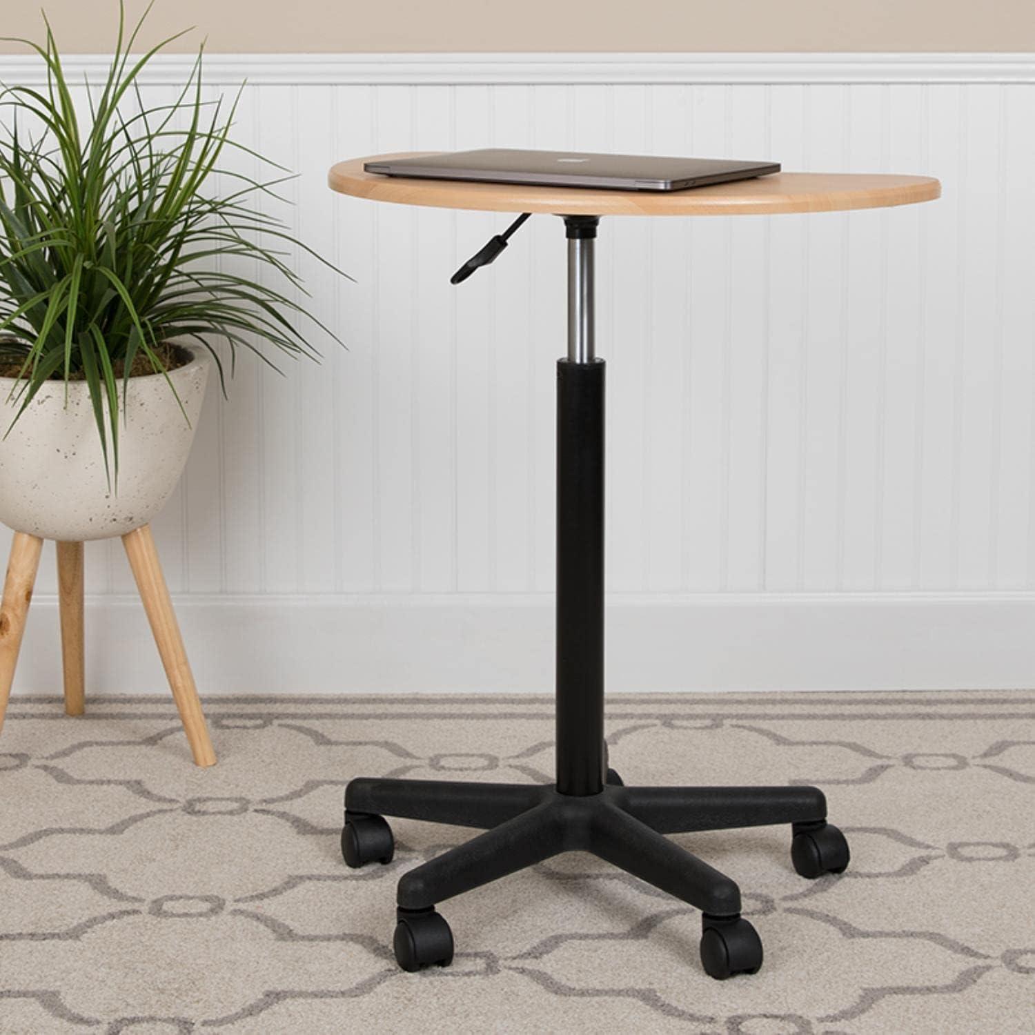 Flash Furniture Sit to Stand Mobile Laptop Computer Desk - Portable Rolling Standing Desk