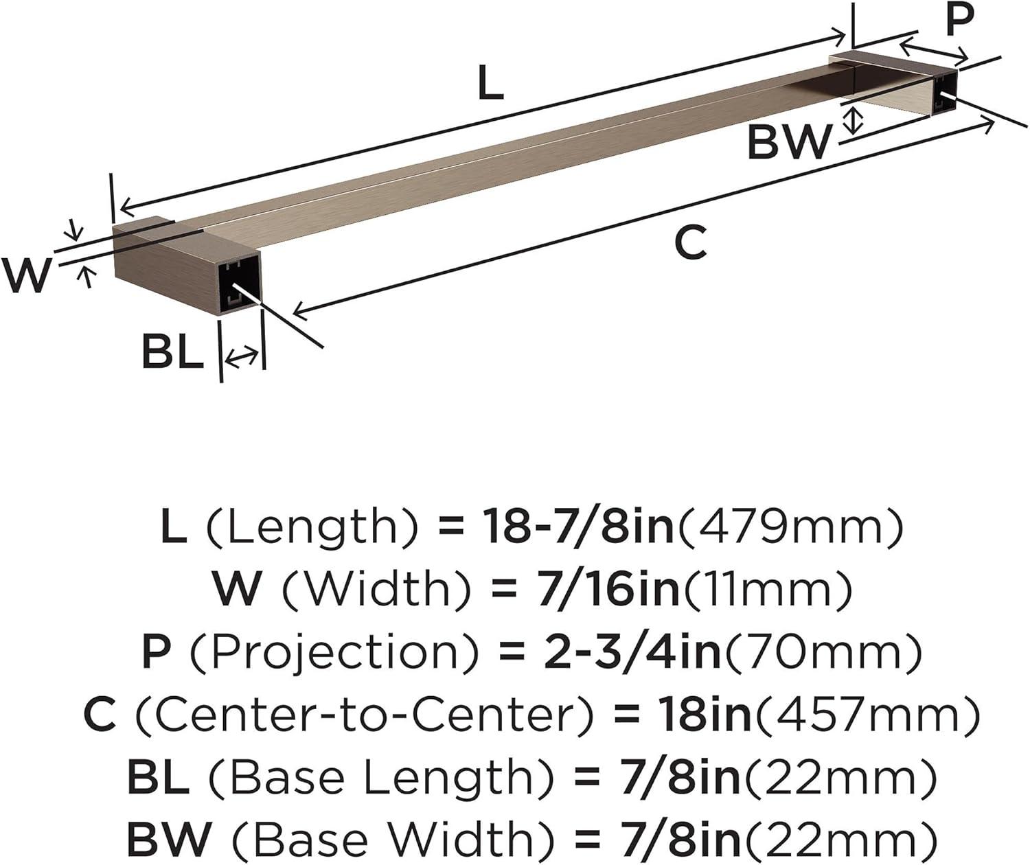 Brushed Nickel 18" Wall Mounted Bathroom Towel Bar