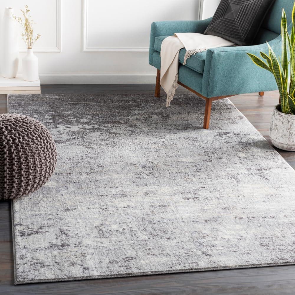 Livabliss Wanderlust Modern Abstract Area Rug,5'3" x 7'3",Silver