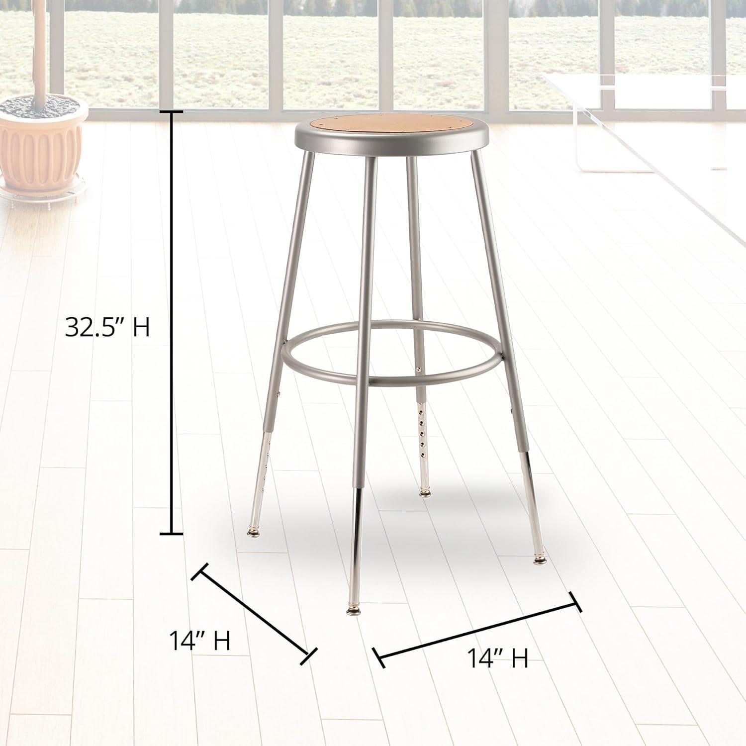 National Public Seating 6200 Series Height Adjustable Heavy Duty Steel Stool with Footring