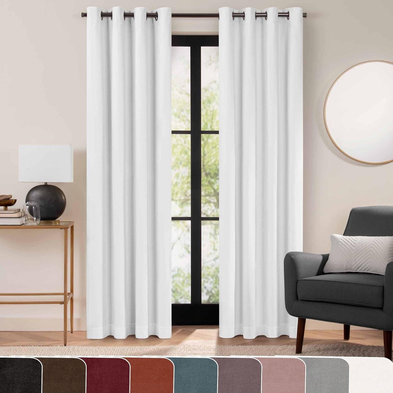 White Velvet Cotton Blackout Curtain Panel 50" x 84"