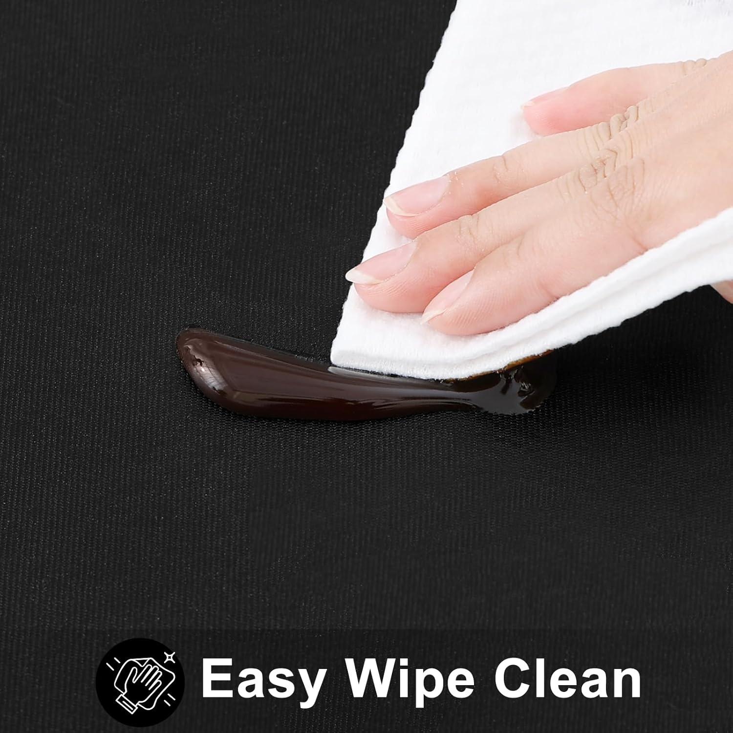 Romanstile Round Tablecloth 60inch Black Polyester Table Cloths Wrinkle Resistant Washable Fabric Table Cover for Wedding Party Restaurant Buffet Table