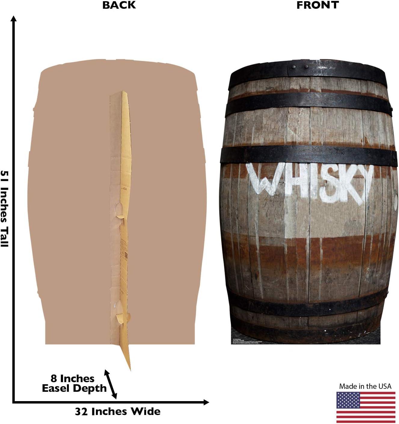 51'' Rustic Whiskey Barrel Cardboard Standup Decor