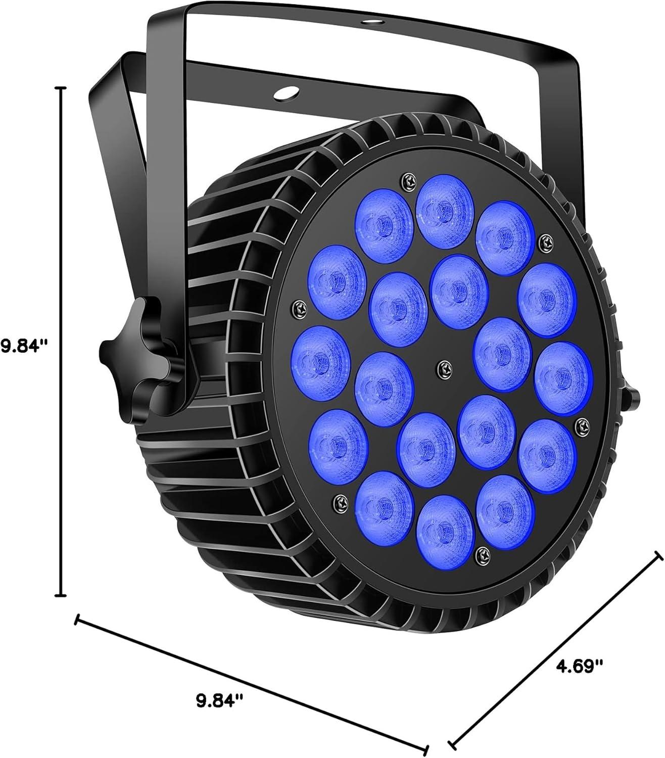 Black Round LED Stage Light with Aluminum Finish