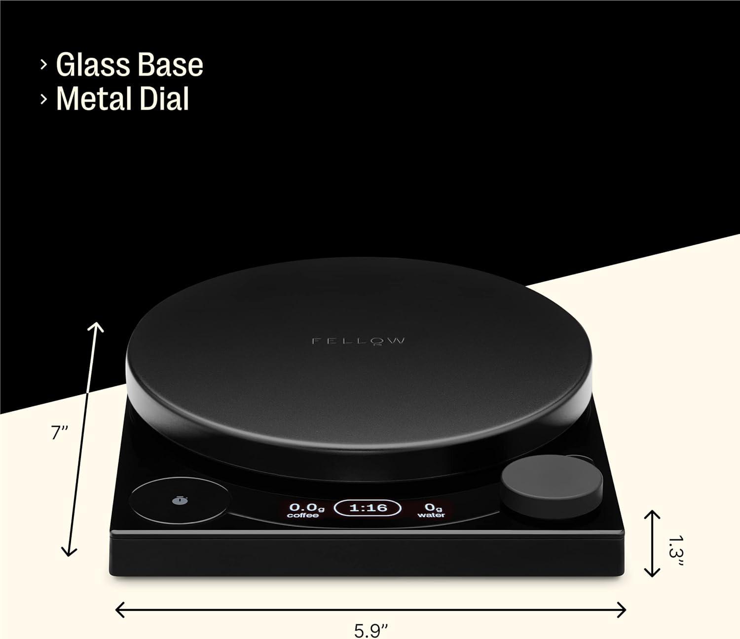 Matte Black Digital Coffee Scale with Glass Top