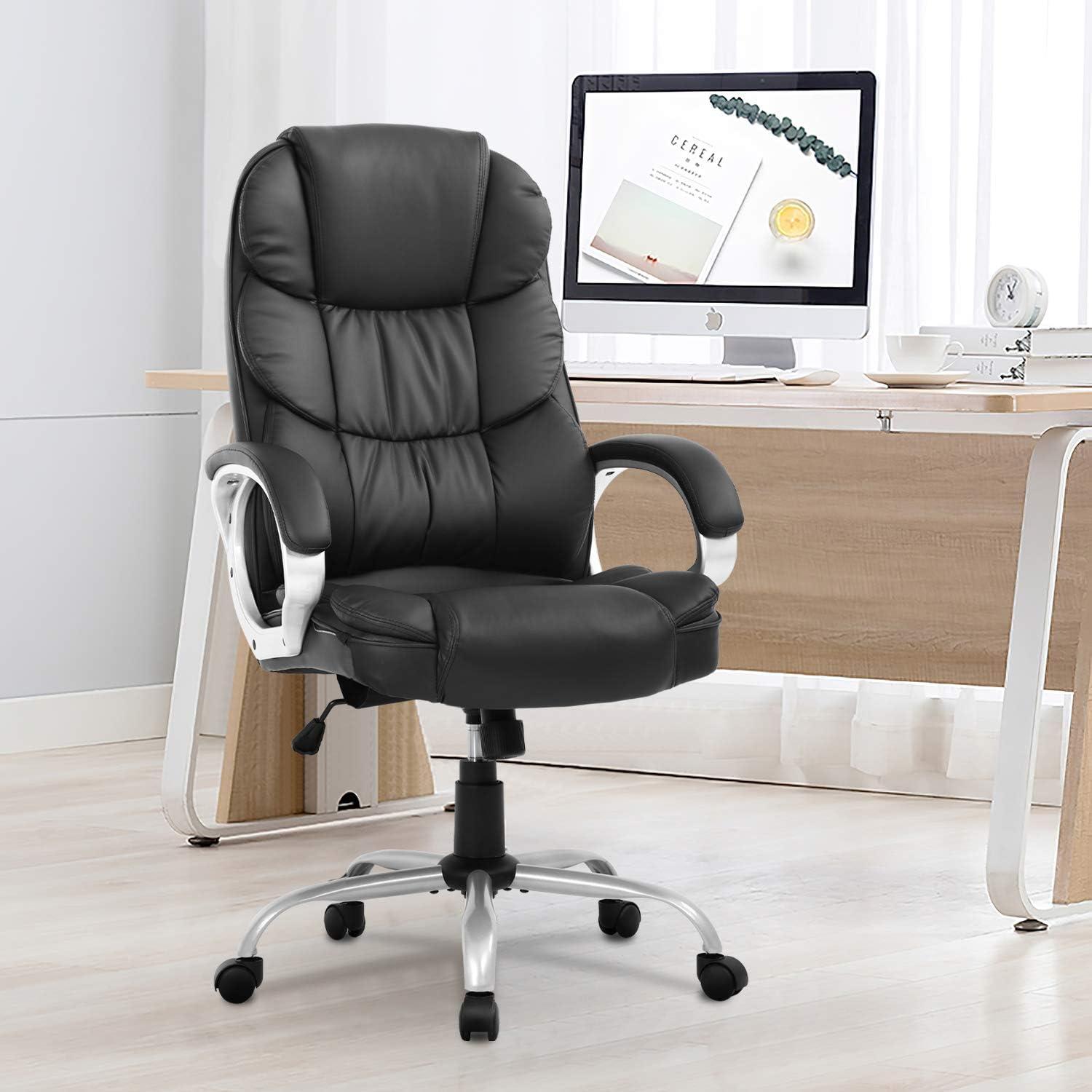 Black High Back Leather Executive Swivel Office Chair