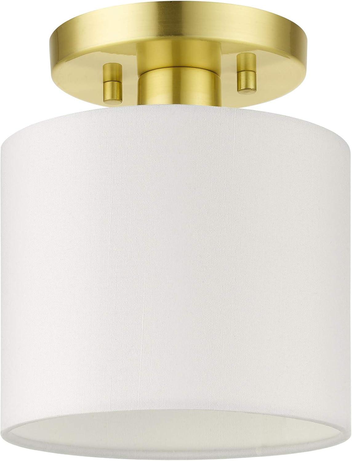 Livex Lighting Meridian 1 - Light Semi-Flush Mount in  Satin Brass