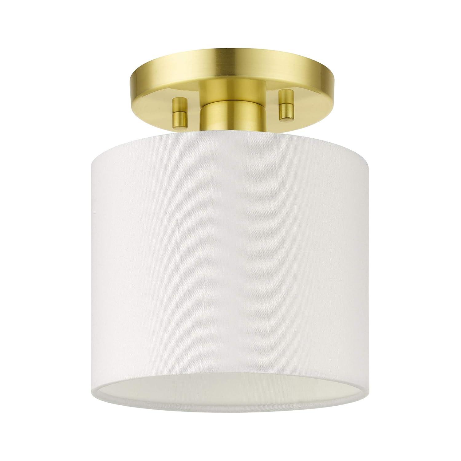 Livex Lighting Meridian 1 - Light Semi-Flush Mount in  Satin Brass
