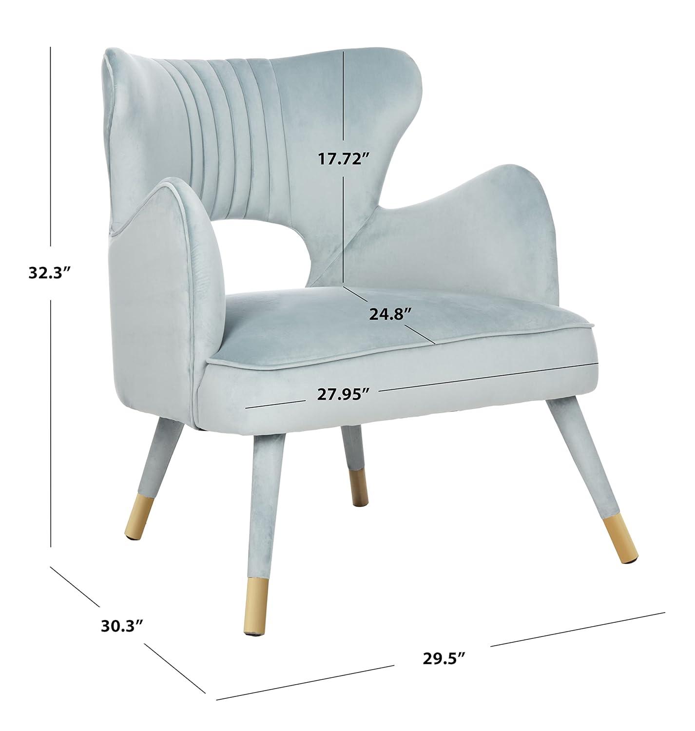 Blair Wingback Accent Chair - ACH4504 - Slate Blue/Gold - Safavieh