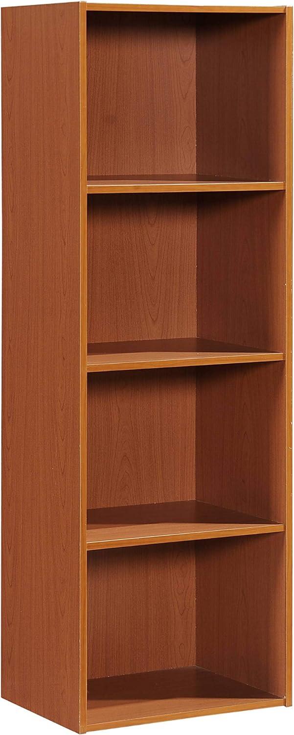 Hodedah 4-Shelf Wood Bookcase, Brown