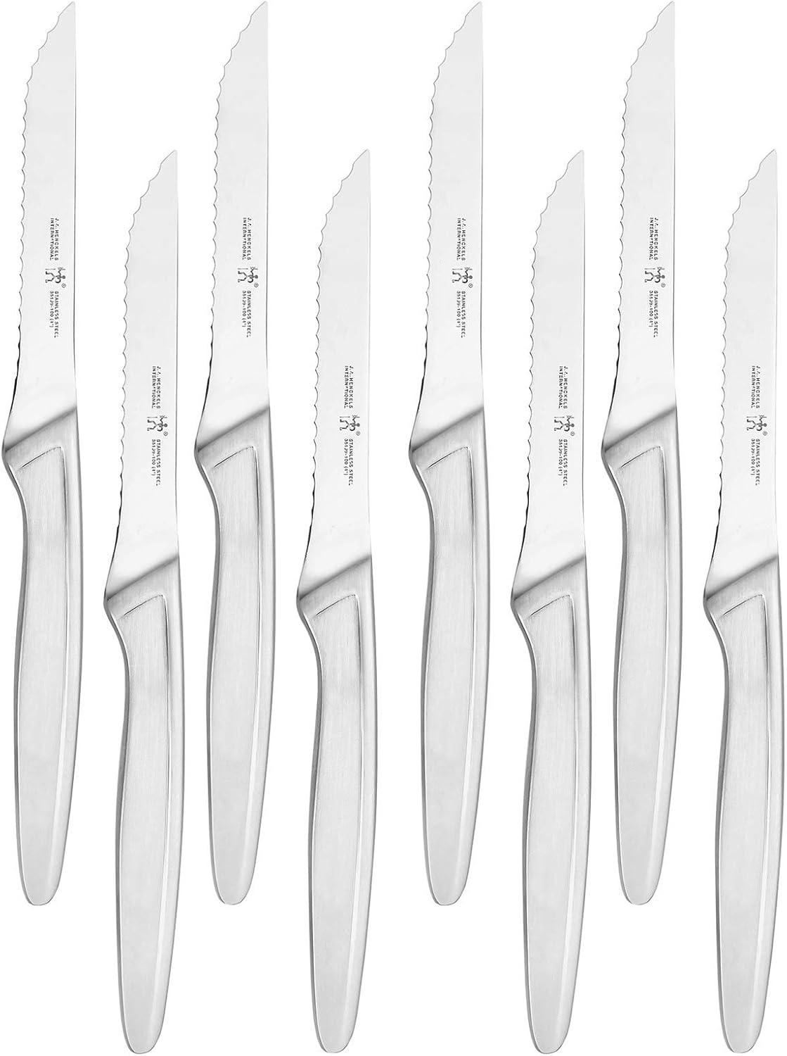 Henckels 8-Piece Stainless Steel Serrated Steak Knife Set