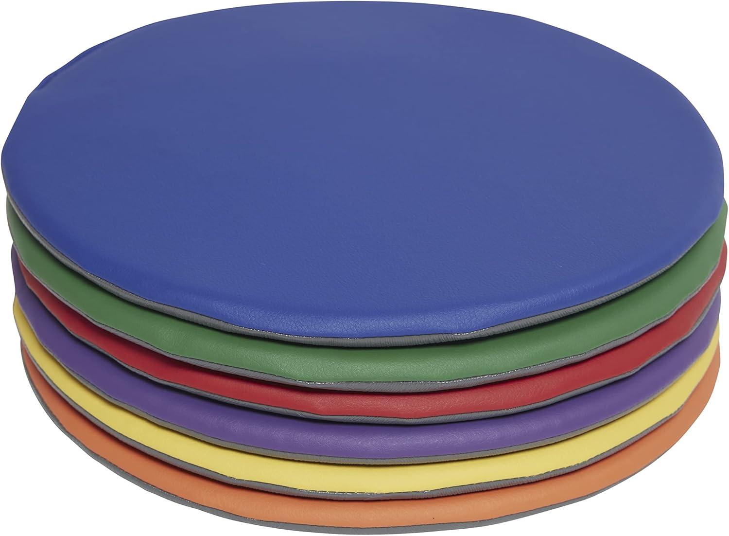 ECR4Kids ECR4Kids SoftZone Colorful Floor Pads, Round, Flexible Seating, 6-Piece