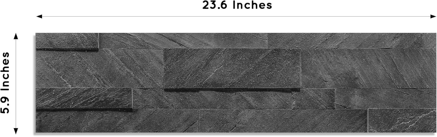 Shadow Gray - Stoneflex Peel and Stick Self Adhesive 3D Stone Tiles - Stick on Kitchen Backsplash Living Room Office Bathroom Wall (10 Pack)