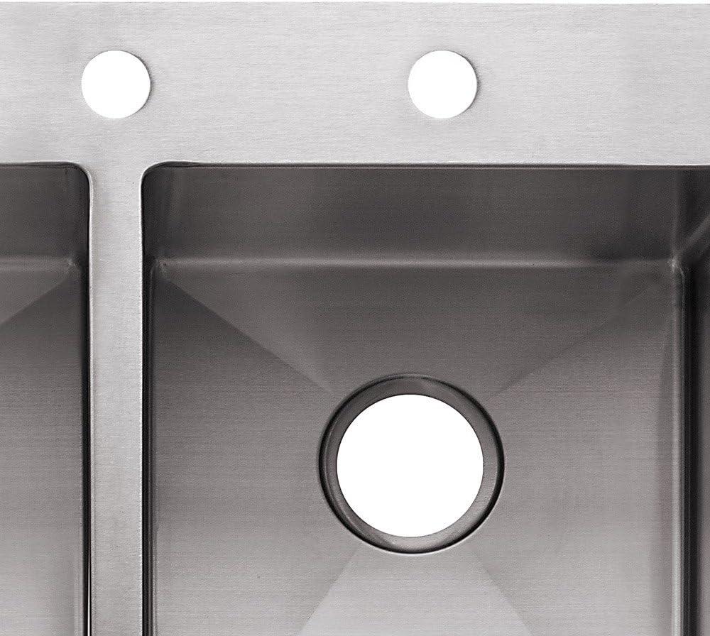 Fhp HF3322-2 Double Bowl Stainless Steel Vector Satin Finish Sink