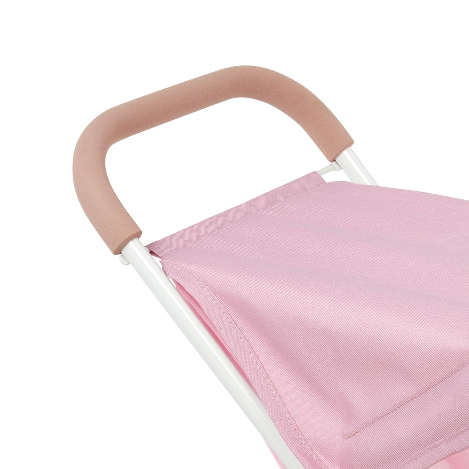 LullaBaby Pale Pink and Brown Doll Nursery Playset with High Chair, Playpen & Stroller