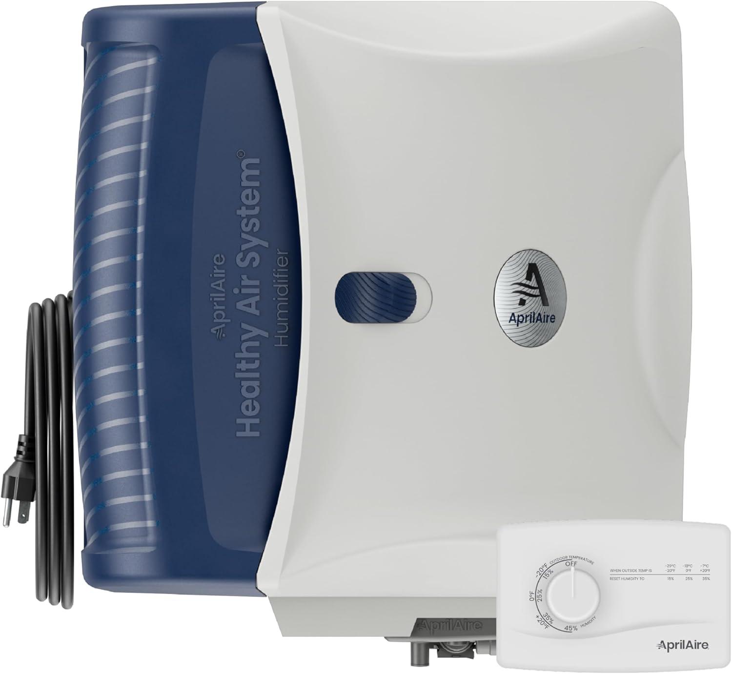 AprilAire 720M Whole-House Fan-Powered Evaporative Humidifier – 21 Gallons Per Day, Water Saving With Manual Control for up to 6,250 Sq. Ft., Part of the AprilAire Healthy Air System