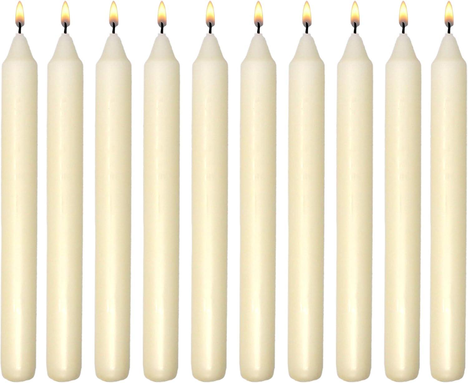 7 Inch Ivory Taper Candles 6 Hour Burning Candle Decorate Your Dinner Wedding Table Dripless and Smokeless Candle Unscented Fits Most candlesticks -20 Pack Household Candles